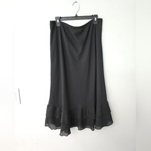 Jamie Nicole Black Maxi Skirt with Ruffled Bottom - Size 1X